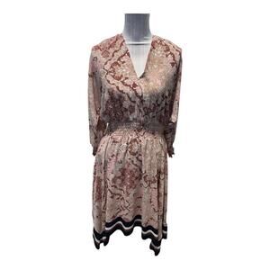 New York & Co Pink Paisley Floral Asymmetrical Dress Size M
